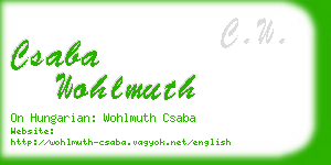 csaba wohlmuth business card